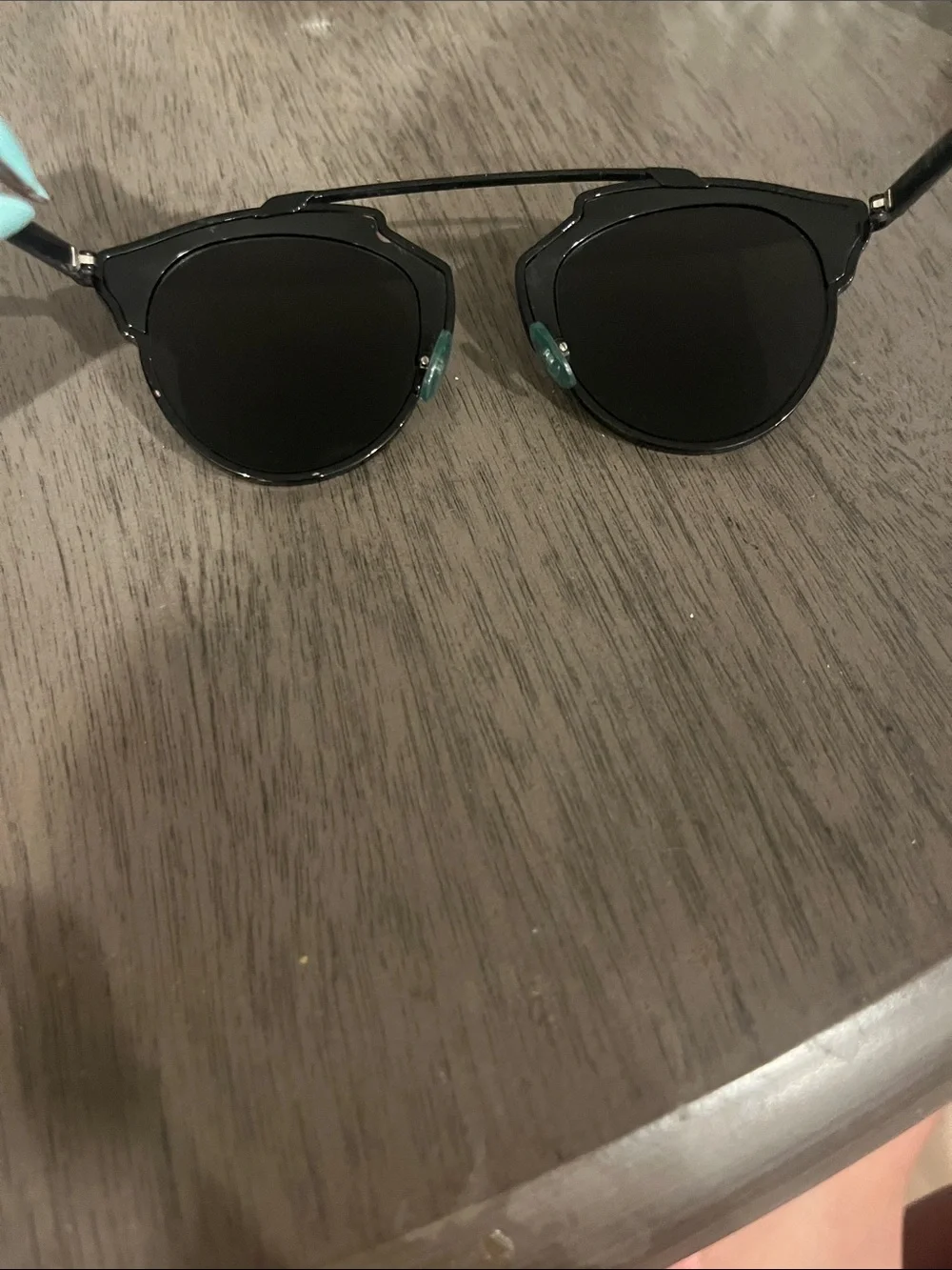 Dior So Real Unisex Black Round Sunglasses with Silver Bridge